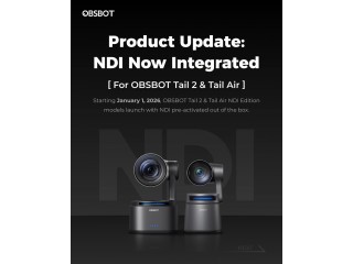 OBSBOT внедряет интеграцию NDI в модели Tail 2 и Tail Air